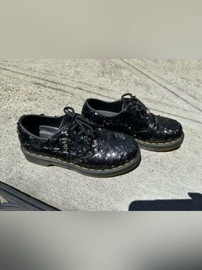 DR MARTENS 1461 SHIFTABLE SEQUINS LOAFER BLACK/SILVER
